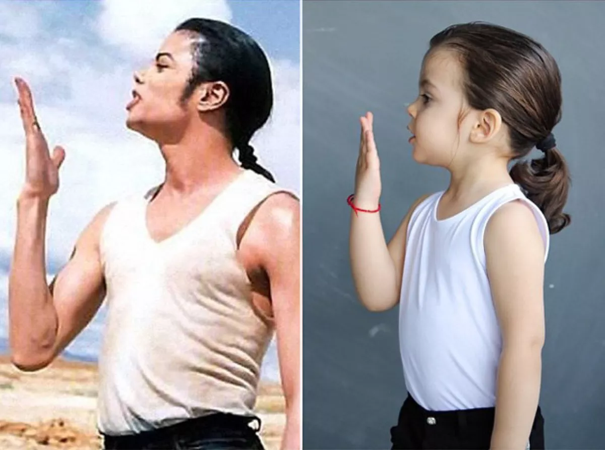Inicialmente, Michael imitaba al rey del pop, Michael Jackson.