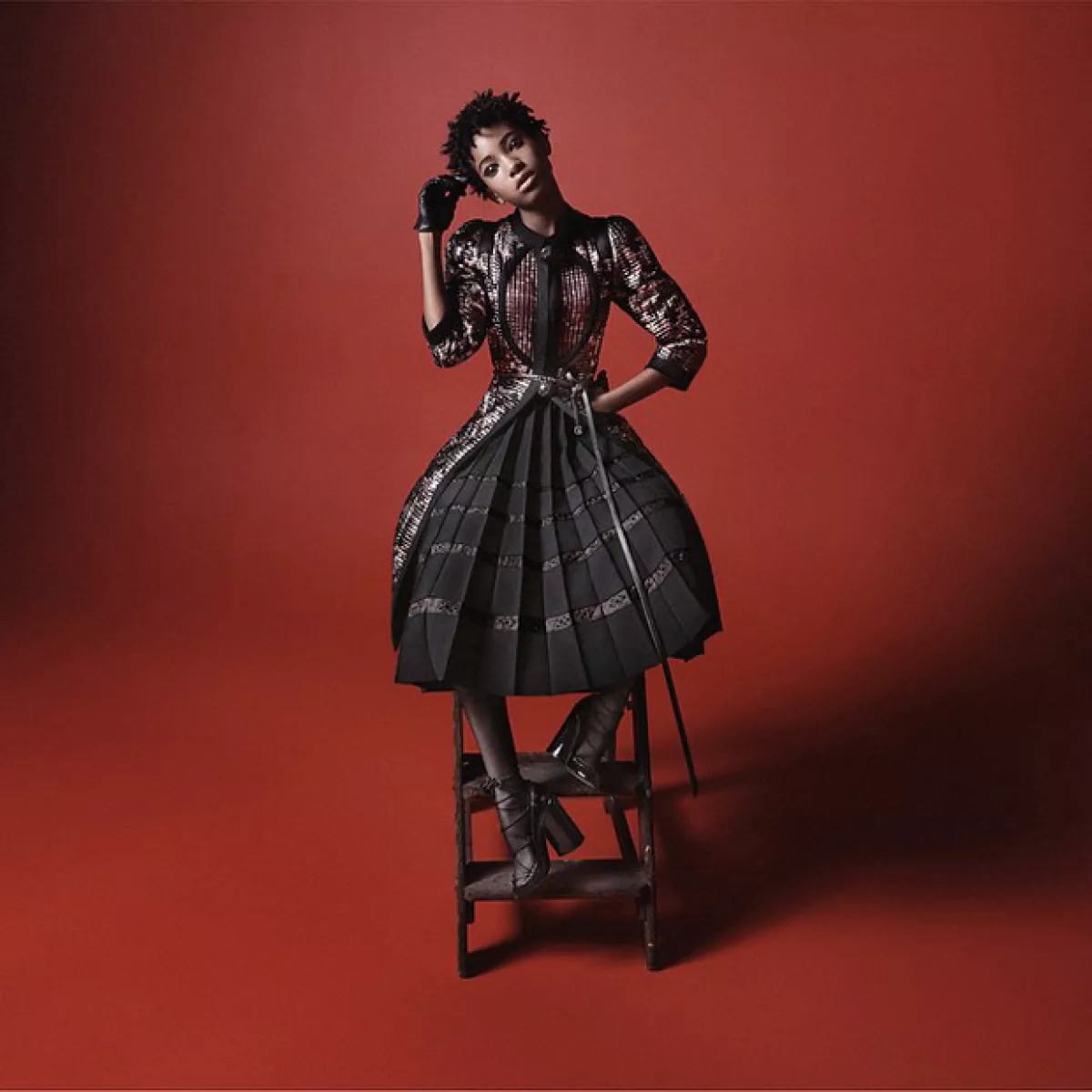Esta es la primera foto de Willow como parte de la campaña otoño invierno de Marc Jacobs.