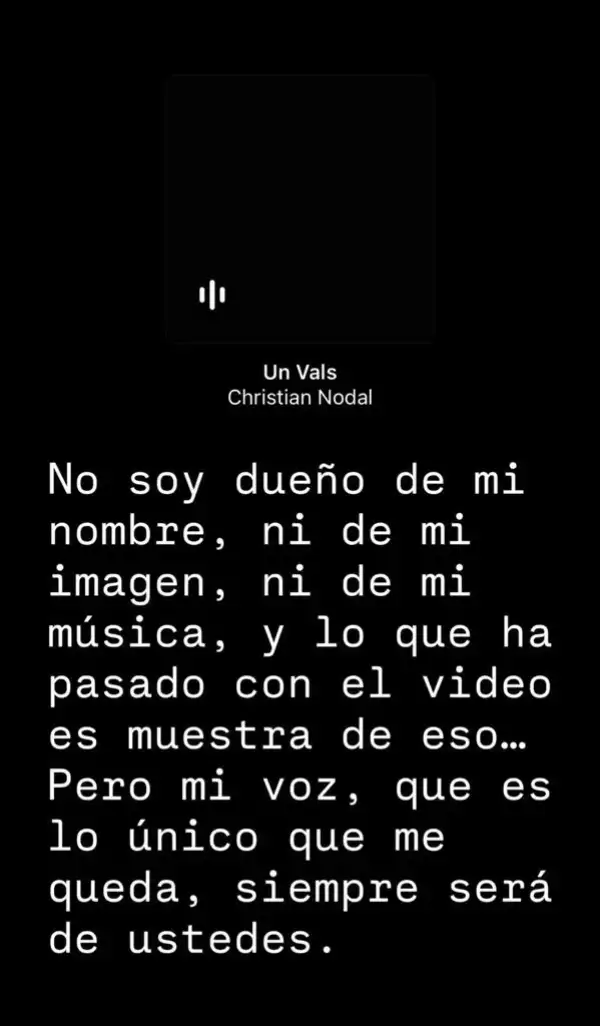 Mensaje de Christian Nodal