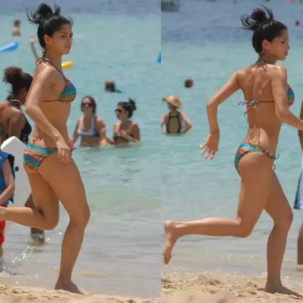 Nicole Scherzinger, integrante del grupo Pussycat Dolls, de vacaciones sin su novio el ex campeón de la Fórmula 1, Lewis Hamilton.