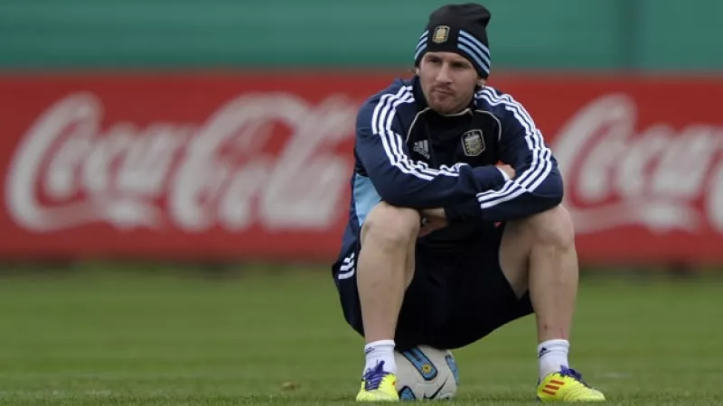 Lionel Messi entrena con la selección argentina