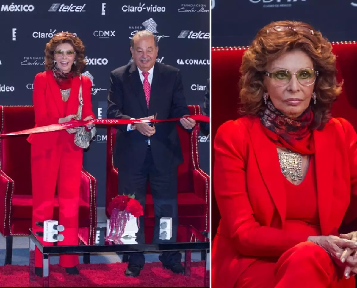 La famosa actriz italiana inauguró esta tarde en el museo Soumaya una exposición sobre su vida y trayectoria. Asimismo, el sábado, el empresario le ofrecerá una cena para celebrar su cumpleaños.