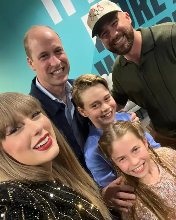 El príncipe William y sus hijos con Taylor Swift y Travis Kelce en The Eras Tour en Londres.