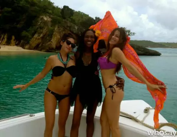 Sofía disfruto del Caribe con sus amigas.