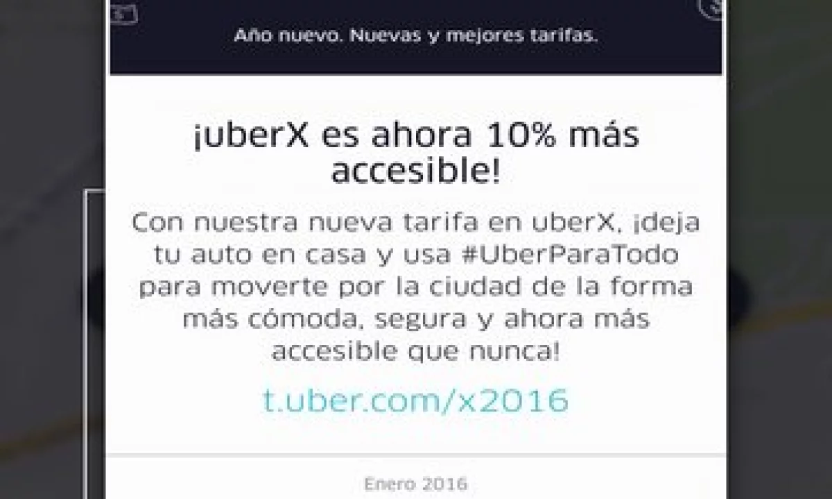 La reducción de tarifa se dará en cinco ciudades de la república (Foto: Uber )