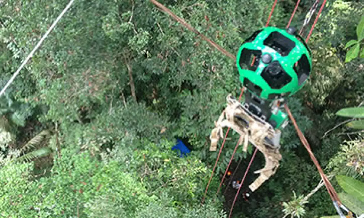 Es la primera vez que Google monta sus cámaras en tirolesa. (Foto: tomada de Google Maps )