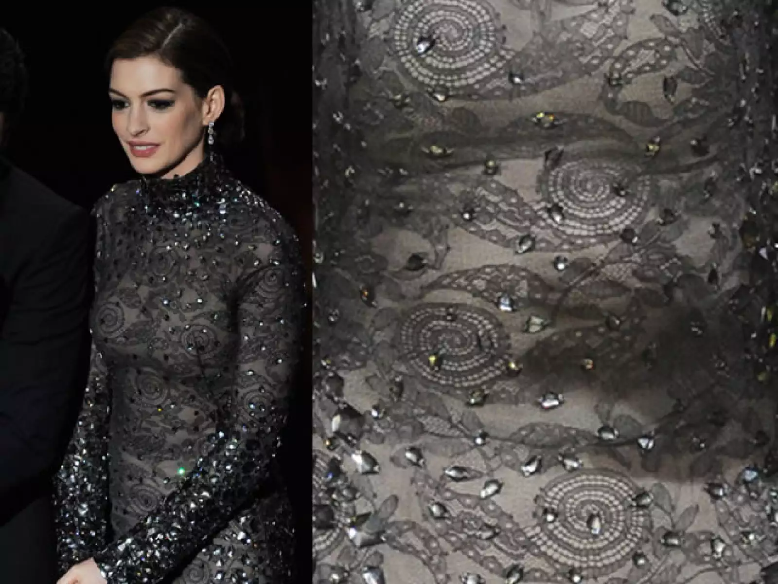 Anne Hathaway usó varios vestidos durante los Oscar, este es de Tom Ford.