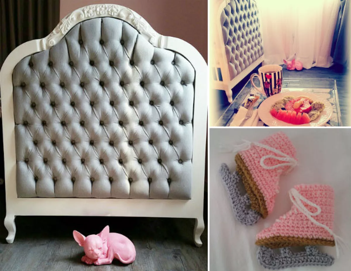 Un tierno cuarto muy femenino es la elección de la diseñadora para su primogénita.