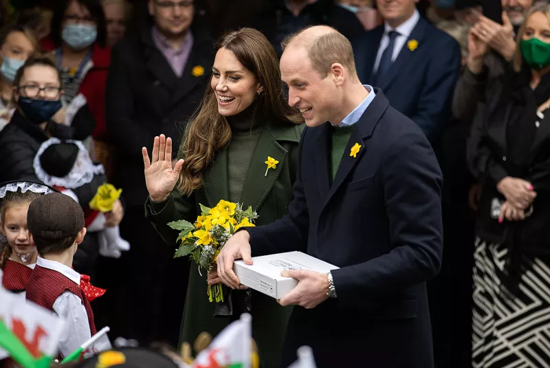 Prince William and Catherine Duchess of Cambridge visit to Abergavenny Market, Wales, UK - 01 Mar 2022