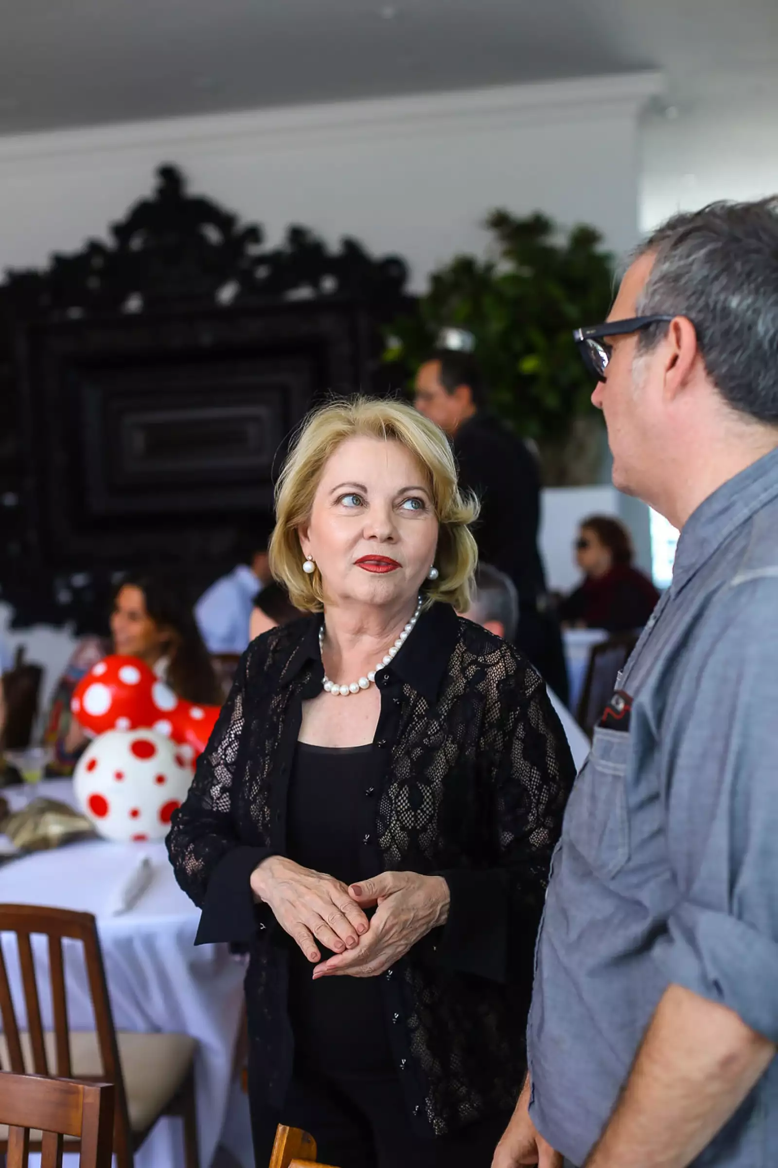 Comida de los patronos de arte de la Bienal