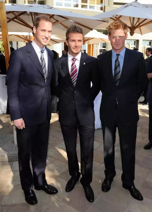 El príncipe Harry y David Beckham