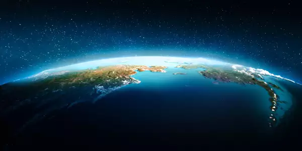 Chukotka and Alaska at night
