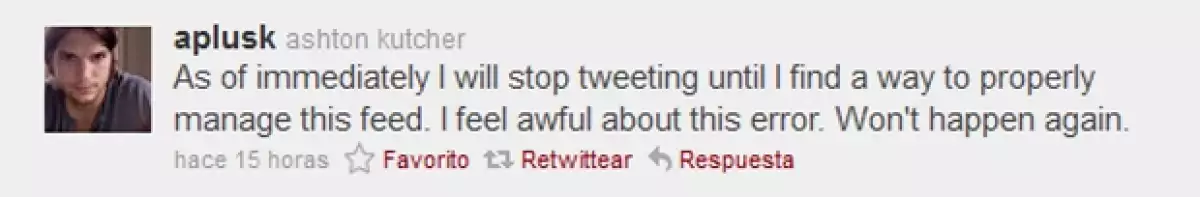 Este fue uno de los mensajes que publicó Ashton disculpándose por sus comentarios.