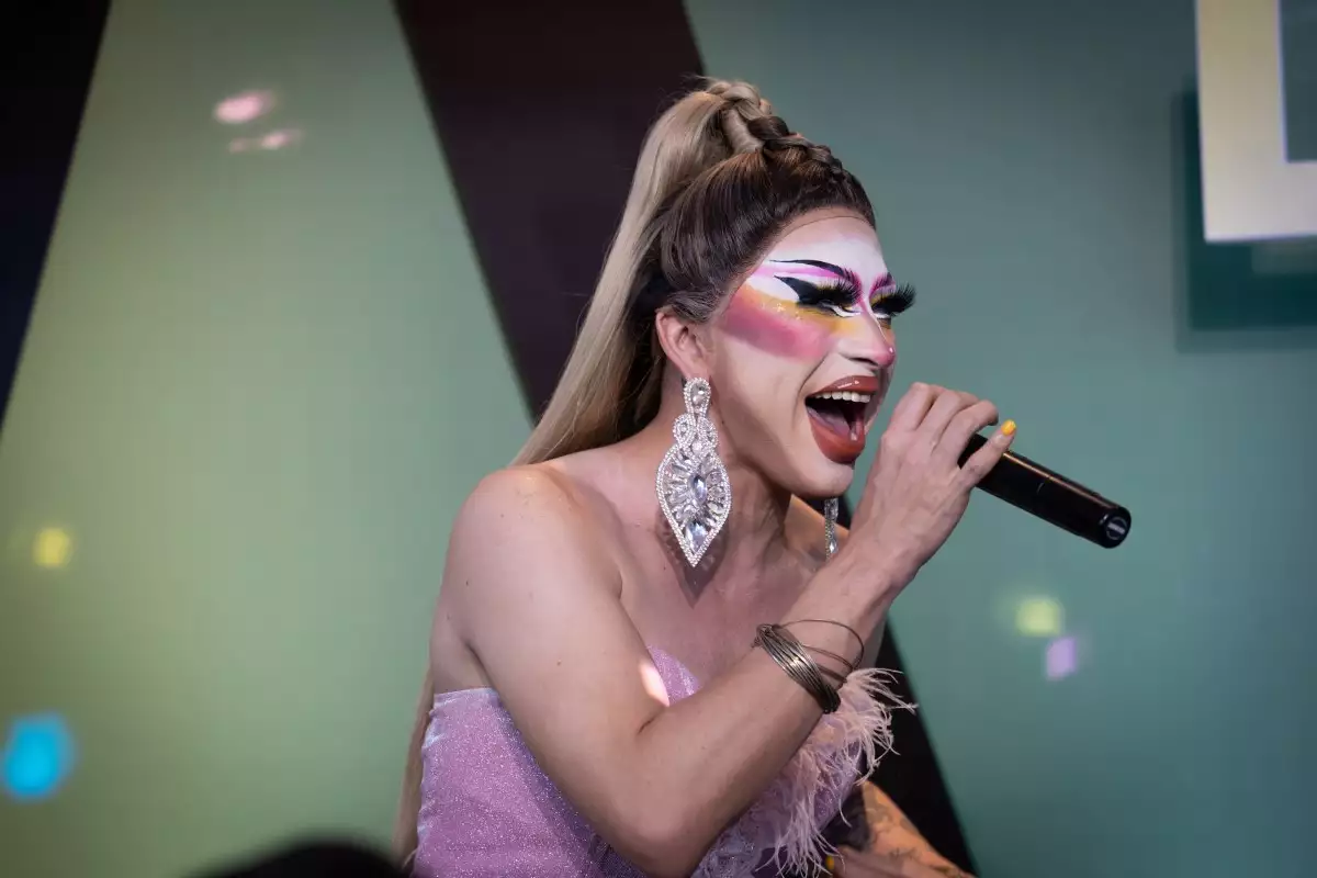 Maria Bonita en el evento de LIONGATE+ del Pride en CDMX.