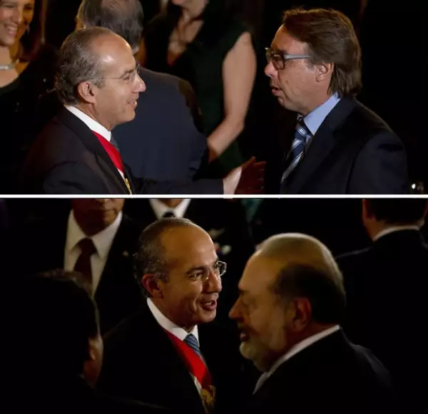 Emilio Azcárraga Jean, presidente de Grupo Televisa y Carlos Slim, presidente de Grupo Carso se encontraban entre los asistentes.