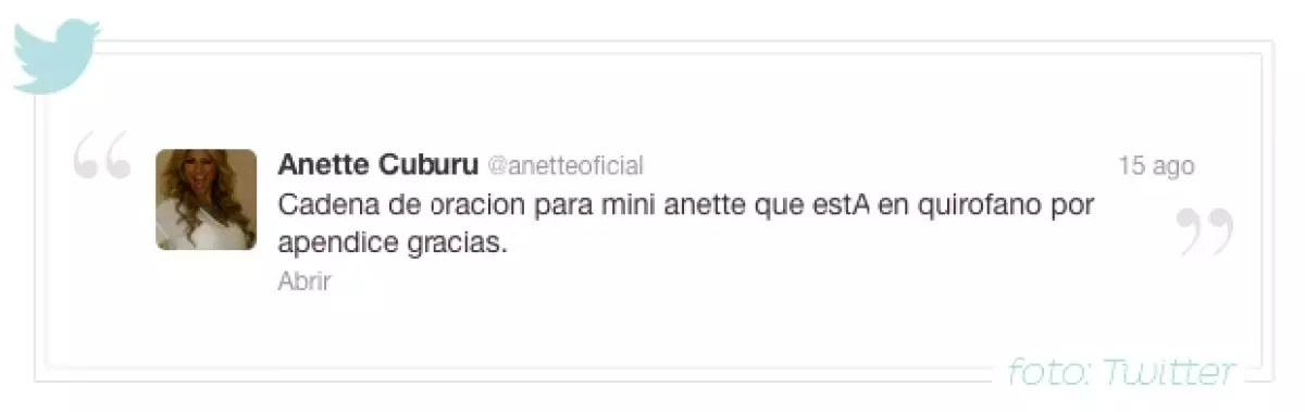 A través de Twitter, la conductora pidió una cadena de oraciones de salud para su pequeña de cinco años.