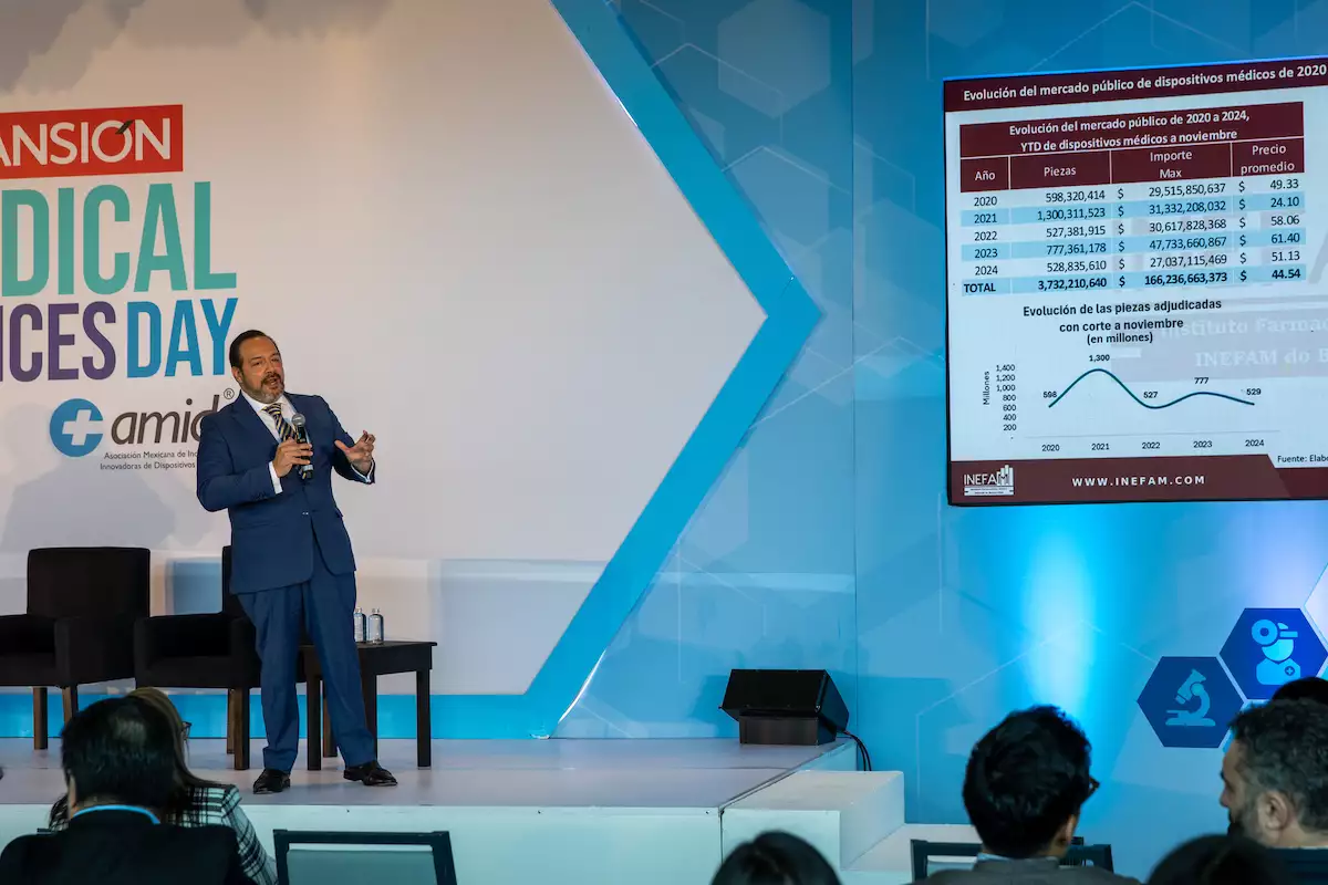 Imagen de Enrique Martínez, cofundador y director general del Instituto Farmacéutico INEFAM, durante su participación en el Foro AMID