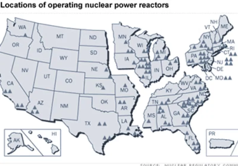  Se asegura que las instalaciones nucleares de EU están diseñadas para soportar tsunamis y terremotos.  (Foto: CNNMoney)