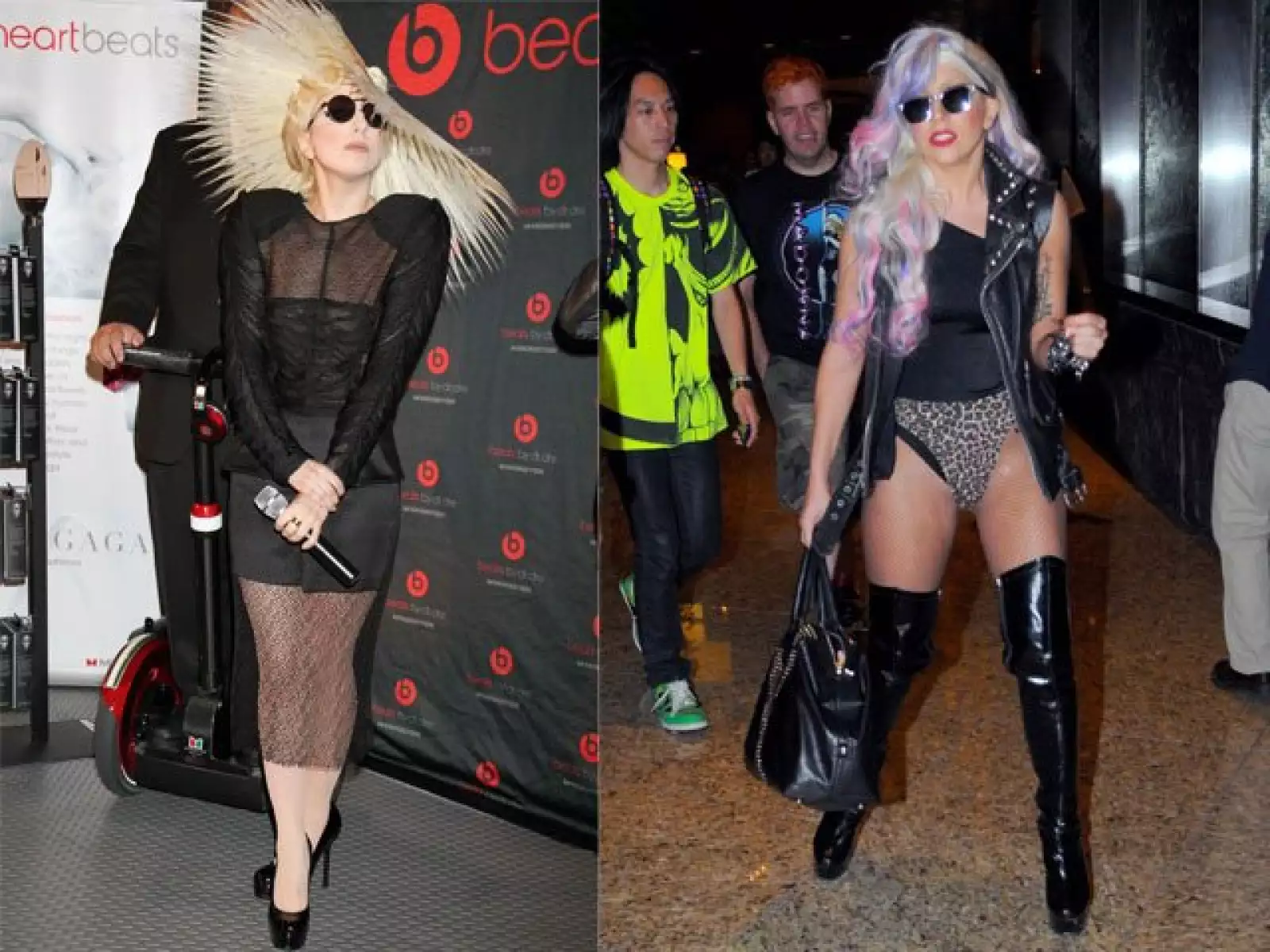 Lady Gaga, la más estrafalaria el día de hoy. Cada día sorprende con atuendos y peinados fuera de este mundo.