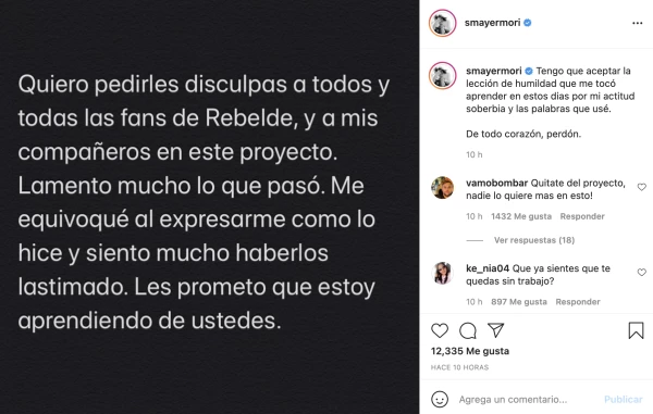 Disculpa de Sergio Mayer Mori