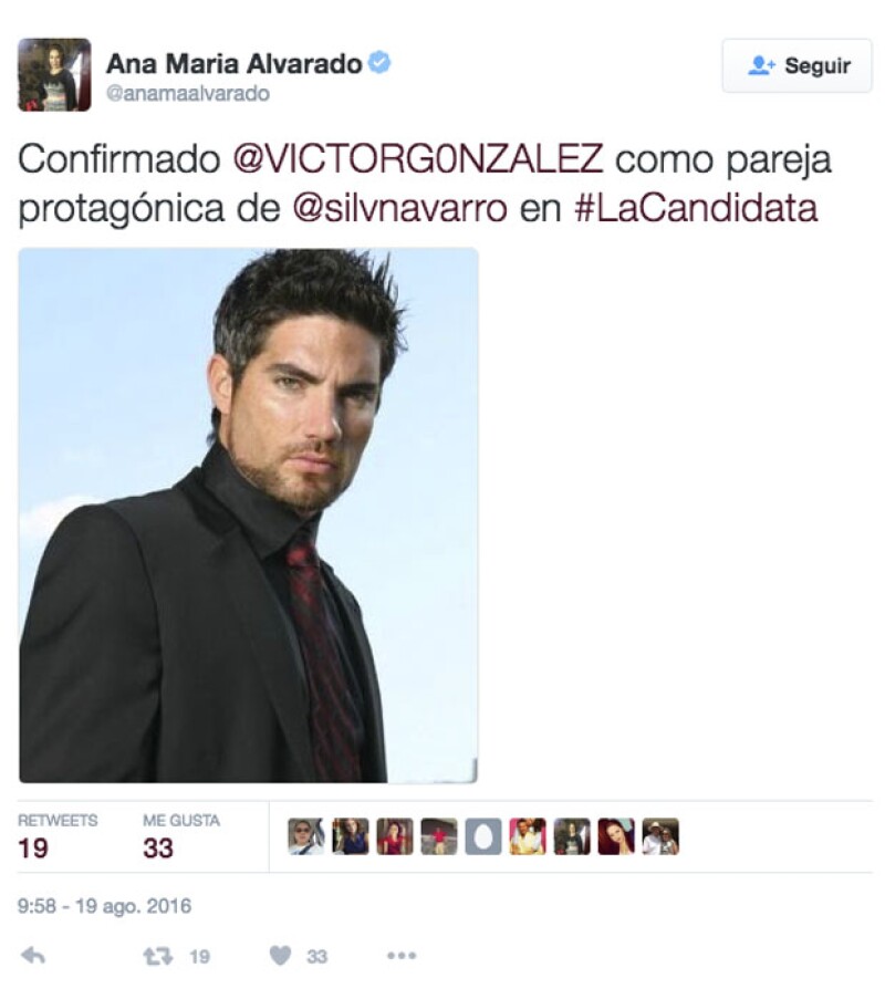Victor González será la pareja de Silvia Navarro en la nueva telenovela "La Candidata"