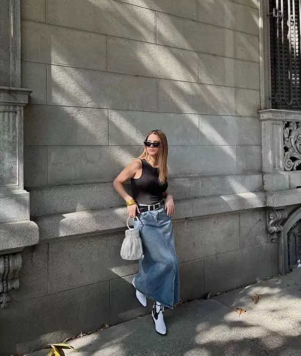 falda con bota vaquera