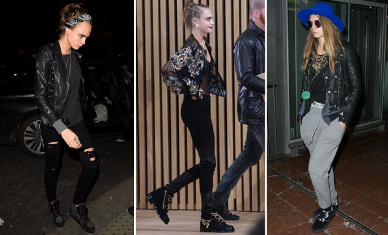 Cara siempre impone su toque rebel y fashion sin necesidad de usar tacones.