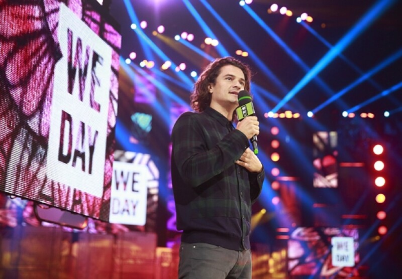Orlando Bloom durante su participación en `We day´ayer por la noche.