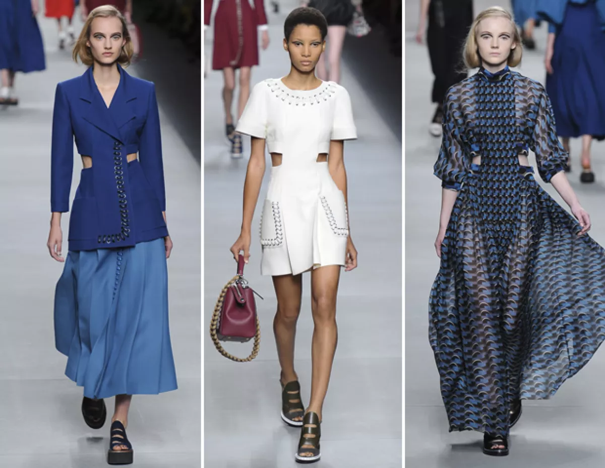 Se vieron cortes rectangulares a la altura de la cintura.