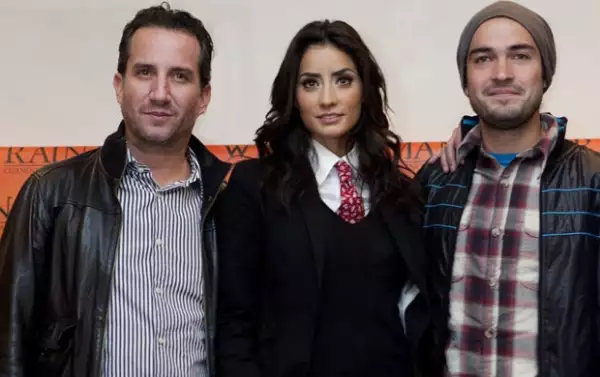 Plutarco Haza y Paola Núñez también trabajan al lado de Poncho Herrera en la puesta en escena que se estrena el 19 de noviembre. En la imagen, los actores durante la presentación de Rain Man.