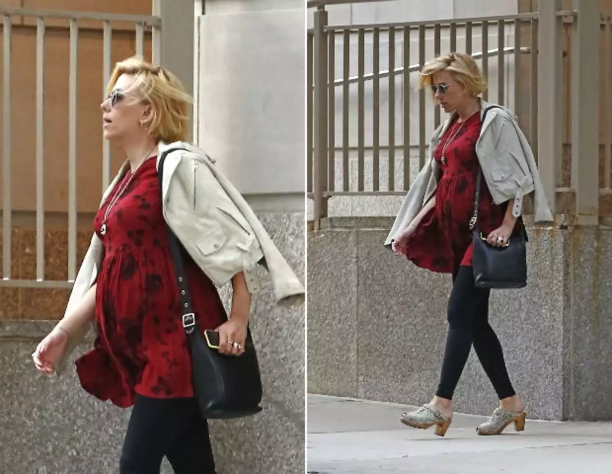 Así luce Scarlett Johansson a sus seis meses de embarazo.
