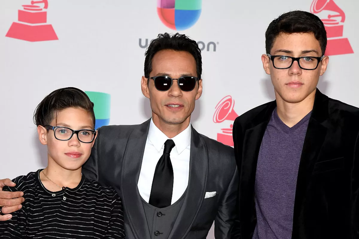 Marc Anthony y sus hijos Cristian y Ryan