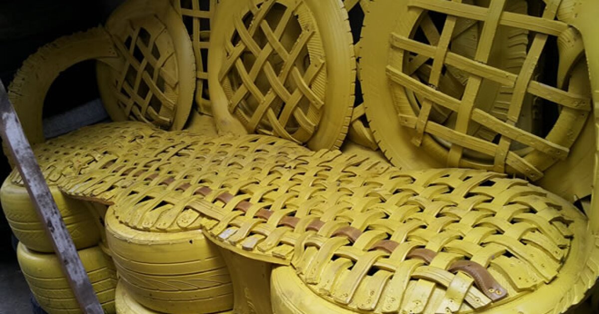 transforma llantas usadas en muebles