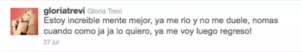 La bella cantante ya se encuentra mejor de salud.