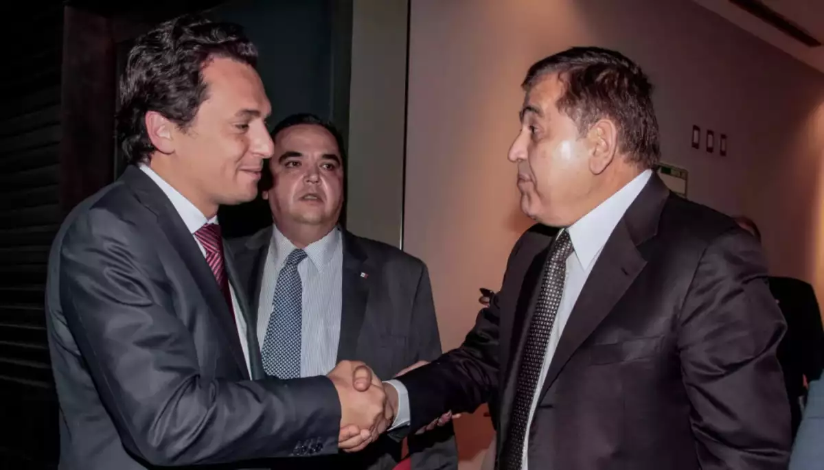 Emilio Lozoya y Alonso Ancira, presidente de Altos Hornos de México. 