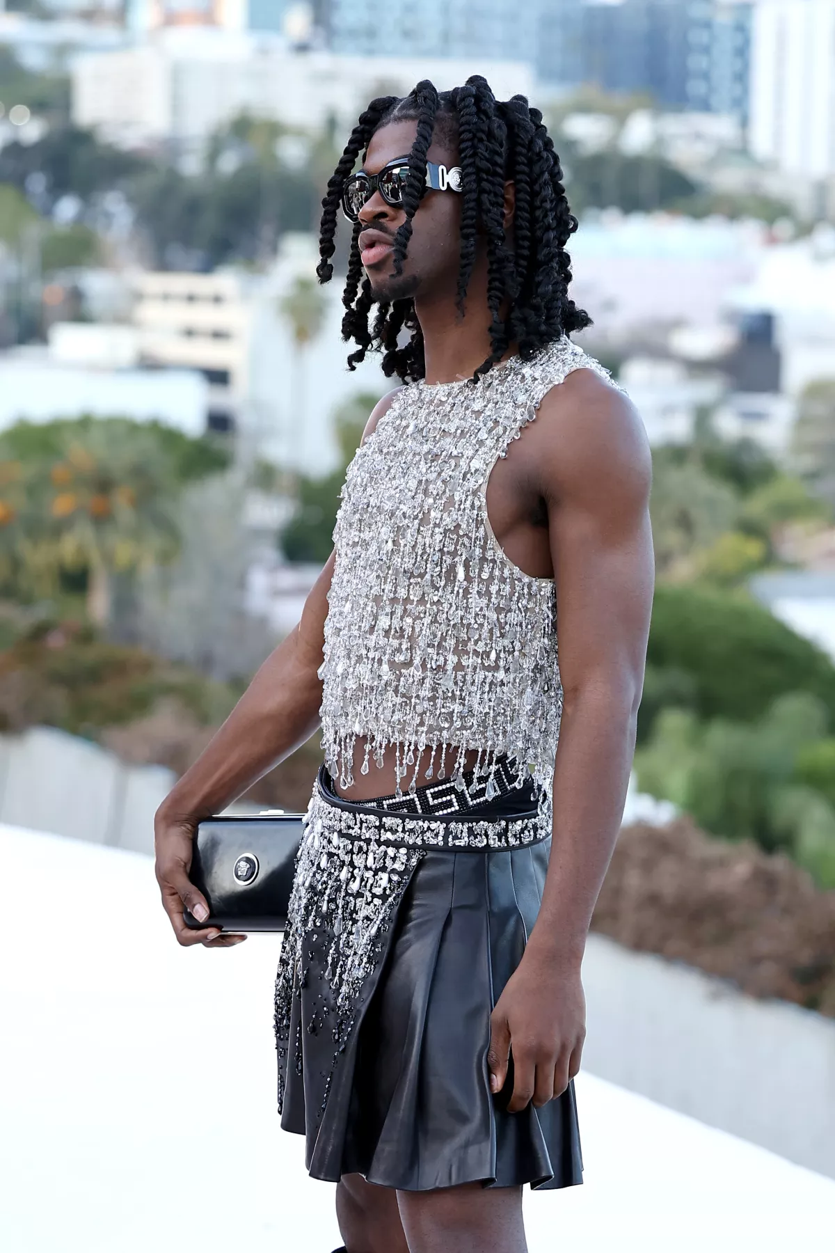 Lil Nas X en el front row de Versace FW23.