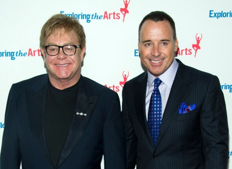 Elton John como siempre acompañado por su pareja David Furnish.