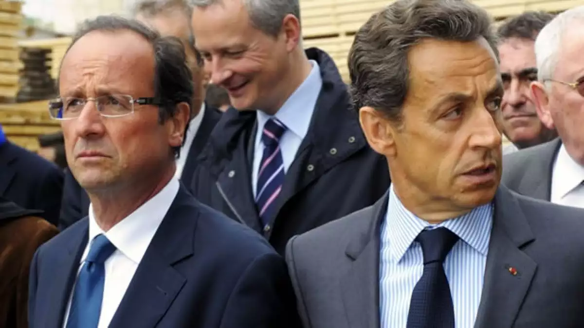 lider socialista Francois Hollande presidente Nicolas Sarkozy