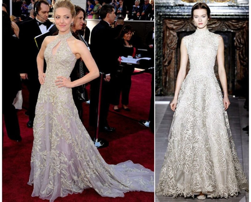 Amanda Seyfried utilizó un Alexander McQueen que se parecía mucho al Valentino que pretendía usar la ganadora del Oscar.
