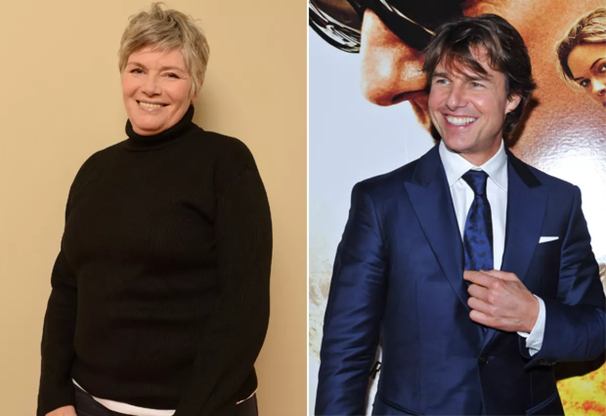 Kelly McGillis en 2013, Tom Cruise en julio de 2015.