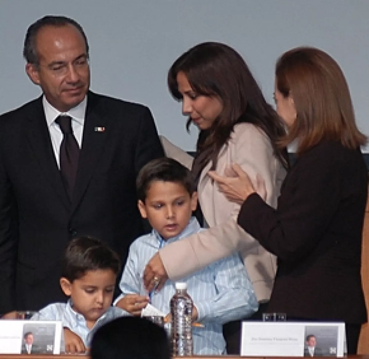 Calderón y la familia de Mouriño.