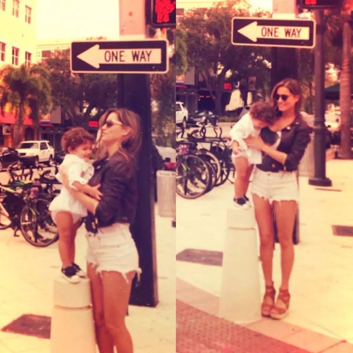 La pequeña Erin parecía divertida con los cariños que le hacía su mamá.