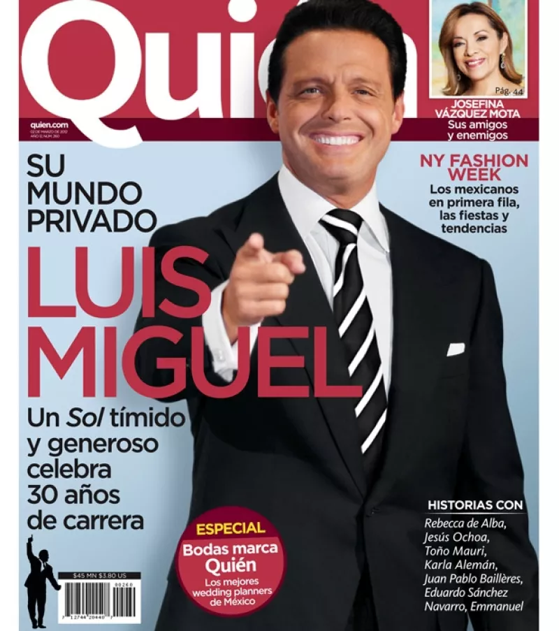 El cantante engalana la nueva portada de la revista Quién previo a su presentación en la Ciudad de México y la celebración de tres décadas de carrera.