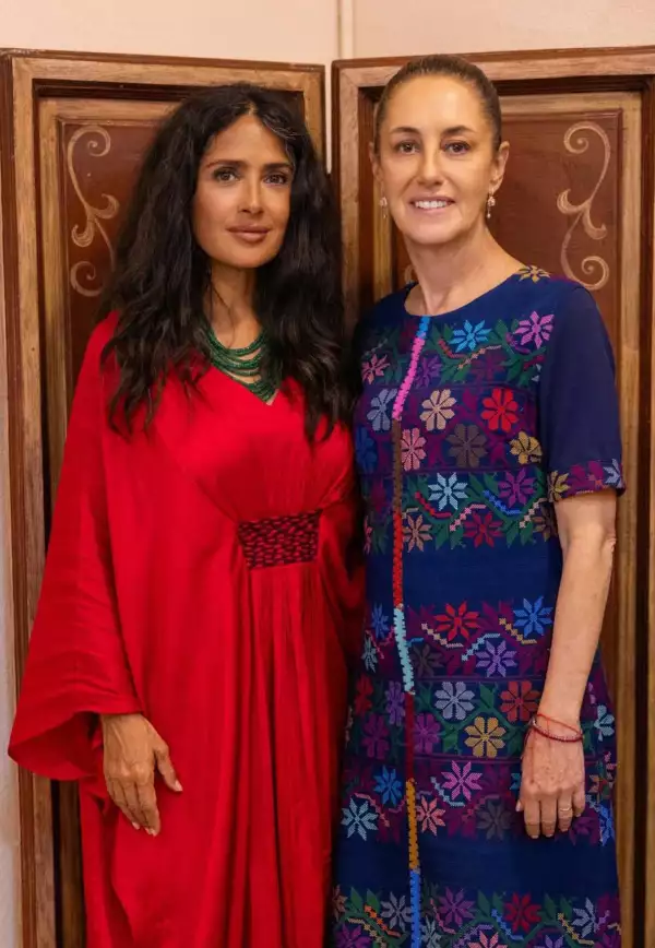 Salma Hayek y la presidenta Claudia Sheinbaum