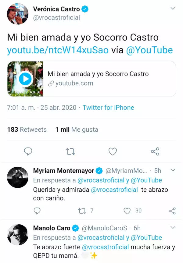 Pésame a Verónica Castro