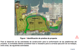 Aquí se muestran los predios donde se encuentra los desechos y vegetación a remover por parte del contratista.