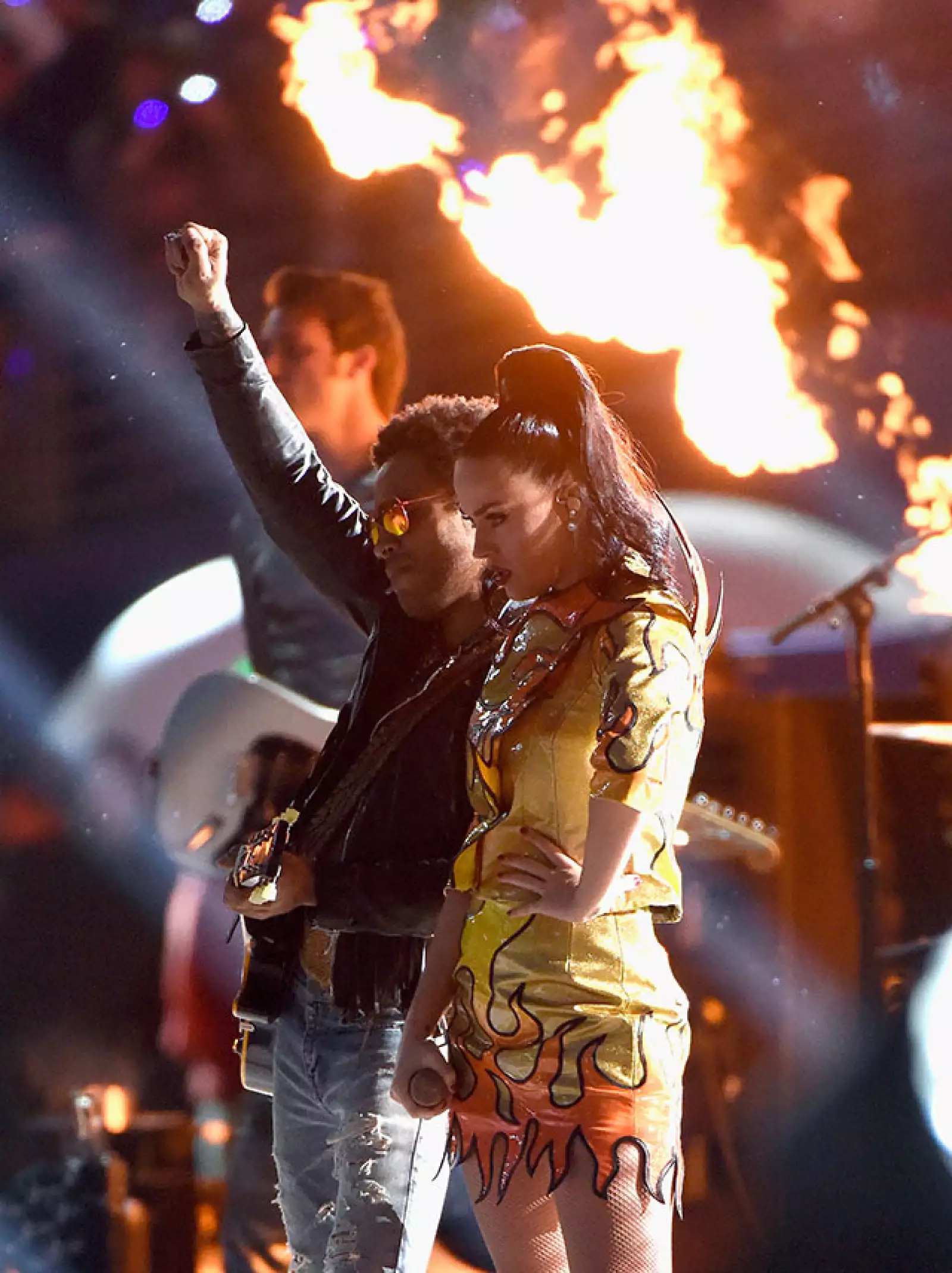 Katy Perry durante el medio tiempo del Super Bowl