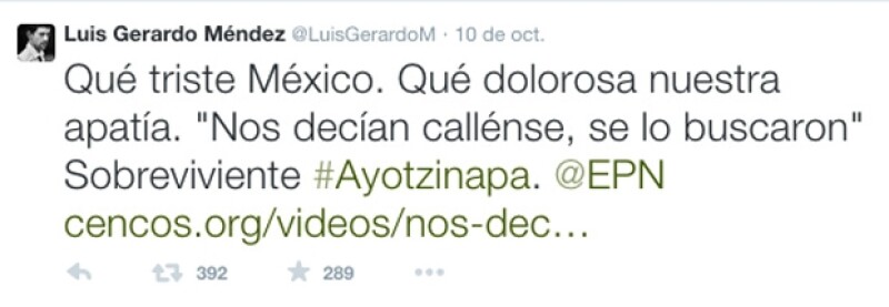 Luis Gerardo Méndez compartió un doloroso testimonio de uno de los sobrevivientes a la detención y luego desaparición forzada de sus compañeros maestros.