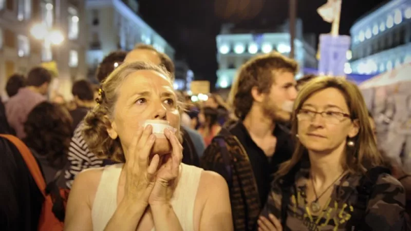 manifestancio en la puerta del sol