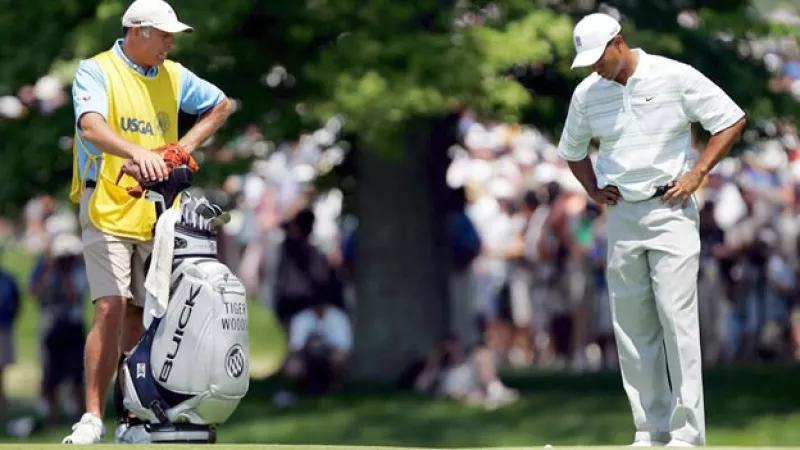 Tiger Woods y su caddie Steve Williams